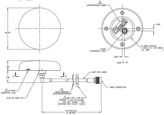 Iridium Antenna – Fixed-Screw Mount